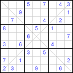 Судоку Х 9х9 #56 трудный