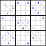 Судоку Х 9х9 #57 трудный