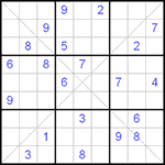 Судоку Х 9х9 #58 трудный