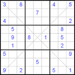 Судоку Х 9х9 #60 трудный