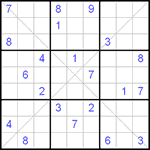 Судоку Х 9х9 #62 трудный