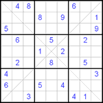 Судоку Х 9х9 #63 трудный