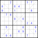 Судоку Х 9х9 #64 трудный