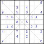 Судоку Х 9х9 #66 трудный