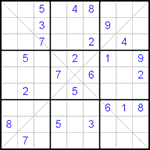 Судоку Х 9х9 #67 трудный