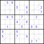 Судоку Х 9х9 #68 трудный