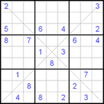 Судоку Х 9х9 #69 трудный