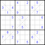 Судоку Х 9х9 #71 трудный