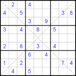 Судоку Х 9х9 #72 трудный