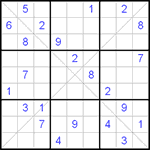 Судоку Х 9х9 #73 трудный