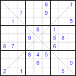 Судоку Х 9х9 #74 трудный