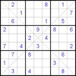 Судоку Х 9х9 #75 трудный