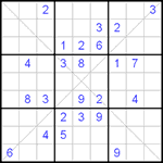 Судоку Х 9х9 #1 очень трудный