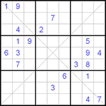 Судоку Х 9х9 #3 очень трудный