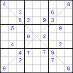 Судоку Х 9х9 #5 очень трудный