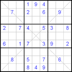 Судоку Х 9х9 #7 очень трудный