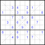 Судоку Х 9х9 #8 очень трудный