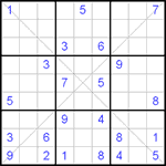 Судоку Х 9х9 #9 очень трудный