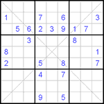 Судоку Х 9х9 #10 очень трудный