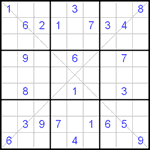 Судоку Х 9х9 #11 очень трудный