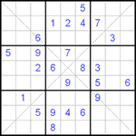 Судоку Х 9х9 #13 очень трудный