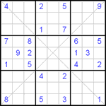 Судоку Х 9х9 #14 очень трудный