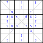 Судоку Х 9х9 #15 очень трудный