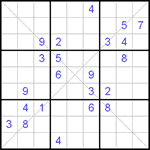 Судоку Х 9х9 #23 очень трудный