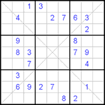 Судоку Х 9х9 #24 очень трудный