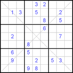 Судоку Х 9х9 #25 очень трудный