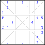 Судоку Х 9х9 #27 очень трудный