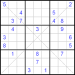 Судоку Х 9х9 #28 очень трудный