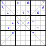 Судоку Х 9х9 #29 очень трудный