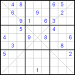 Судоку Х 9х9 #30 очень трудный