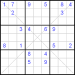 Судоку Х 9х9 #32 очень трудный