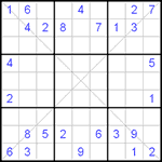 Судоку Х 9х9 #37 очень трудный