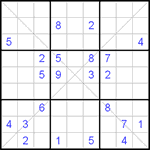 Судоку Х 9х9 #38 очень трудный