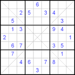 Судоку Х 9х9 #39 очень трудный