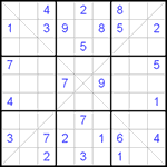 Судоку Х 9х9 #40 очень трудный