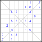 Судоку Х 9х9 #42 очень трудный