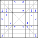 Судоку Х 9х9 #44 очень трудный