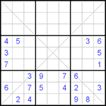 Судоку Х 9х9 #46 очень трудный