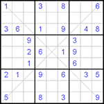 Судоку Х 9х9 #47 очень трудный