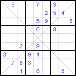 Судоку Х 9х9 #48 очень трудный