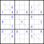 Судоку Х 9х9 #50 очень трудный
