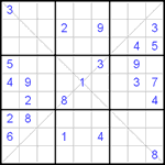 Судоку Х 9х9 #51 очень трудный