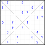 Судоку Х 9х9 #56 очень трудный