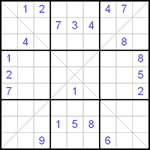 Судоку Х 9х9 #57 очень трудный