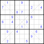 Судоку Х 9х9 #60 очень трудный