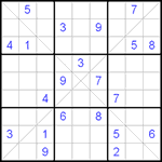 Судоку Х 9х9 #61 очень трудный